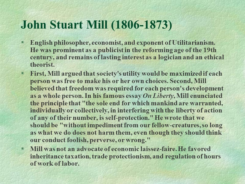 John Stuart Mill: Ethics